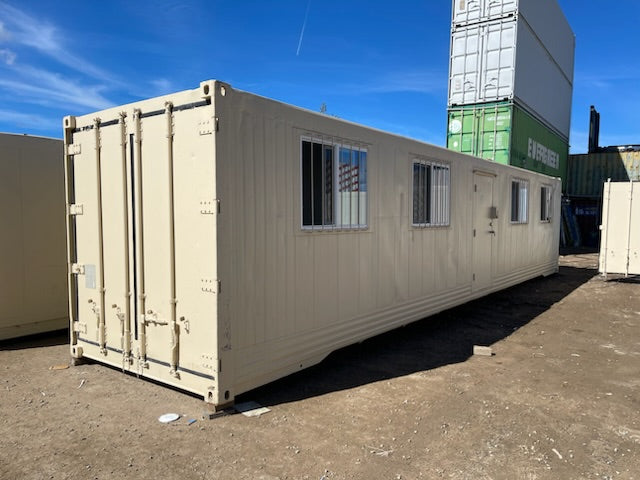 40' Office Container with Four Windows and Man Door