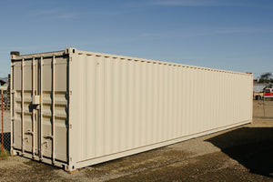 rental container 40 ft with lockbox, paunted tan