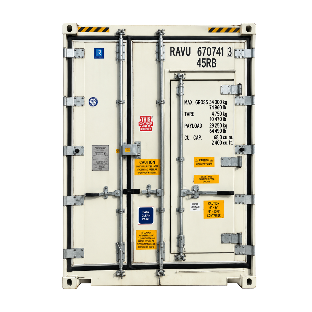 40' High Cube New Refrigerated Container (Single Phase 5HP Freezer)