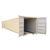 40 Feet Standard Storage Container with Doors on Both Ends, view 45°, all doors open