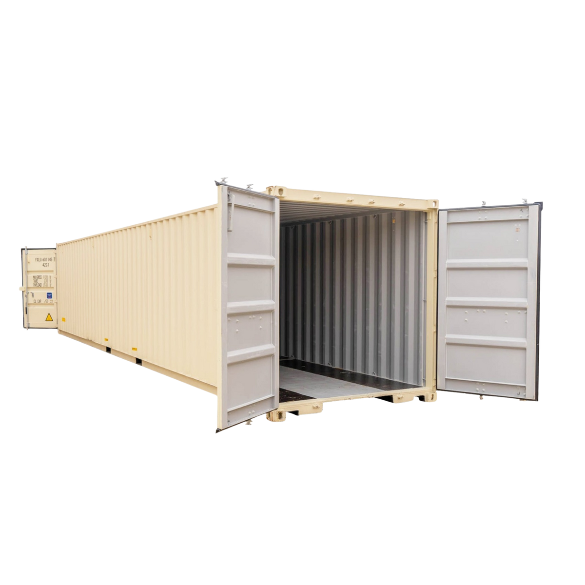 40 Feet Standard Storage Container with Doors on Both Ends, view 45°, all doors open