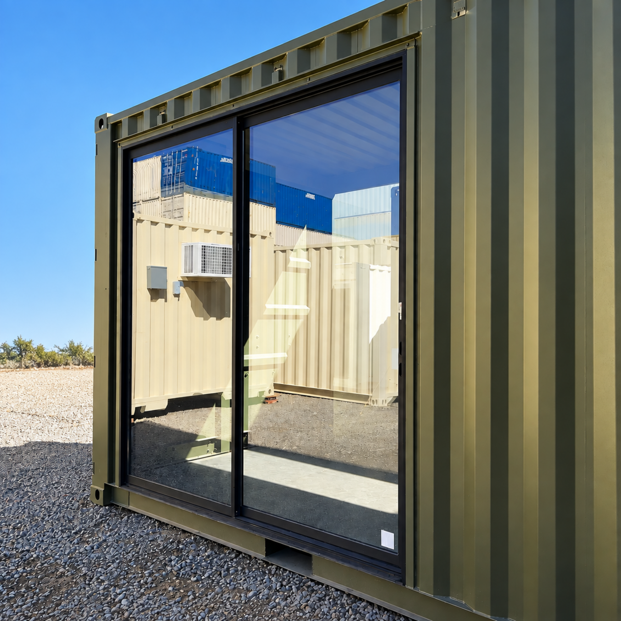8’ Black Aluminum Sliding Glass Patio Door (Milgard A-250 Series)