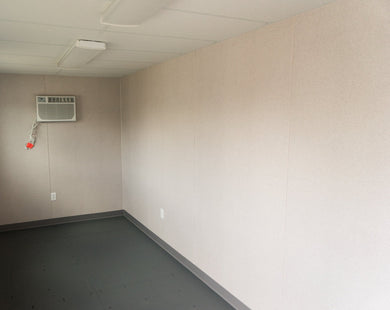 Vinyl-Wrapped Plywood Finished insulation inside 20' Sea Train