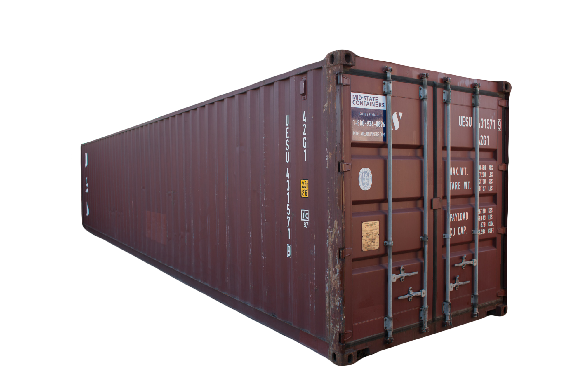 40’ Standard Cargo Worthy Premium Container for sale – Midstate Containers